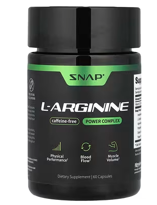 Snap Supplements, L-arginina, Sin cafeína, 60 cápsulas
